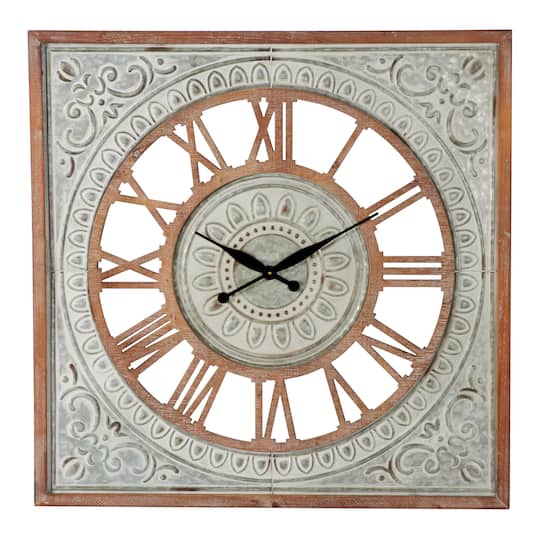 Brown Farmhouse Wood Wall Clock